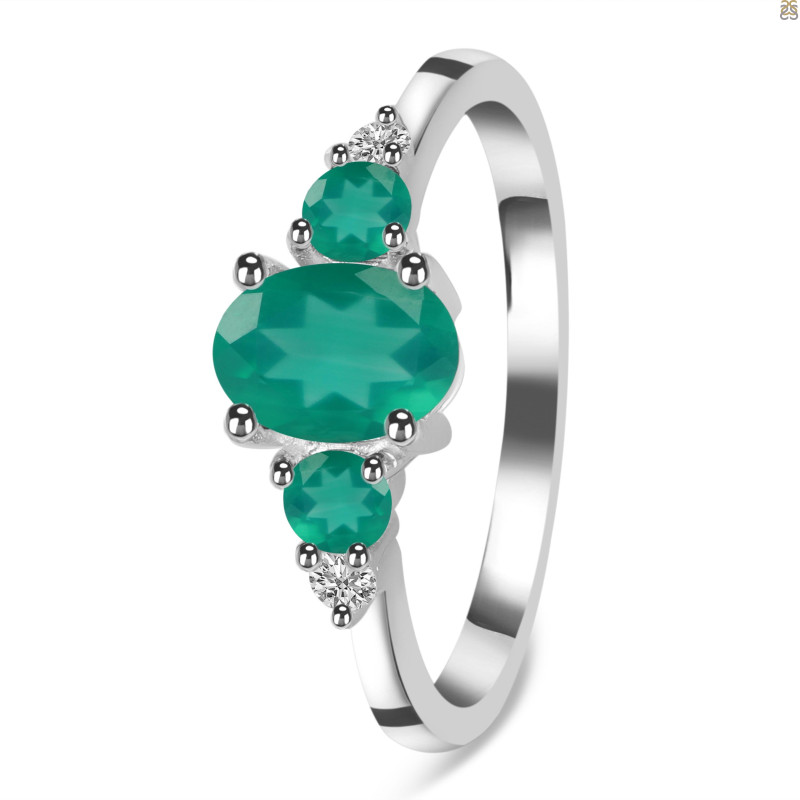 Green Onyx & White Topaz Ring GRO-RDR-434.