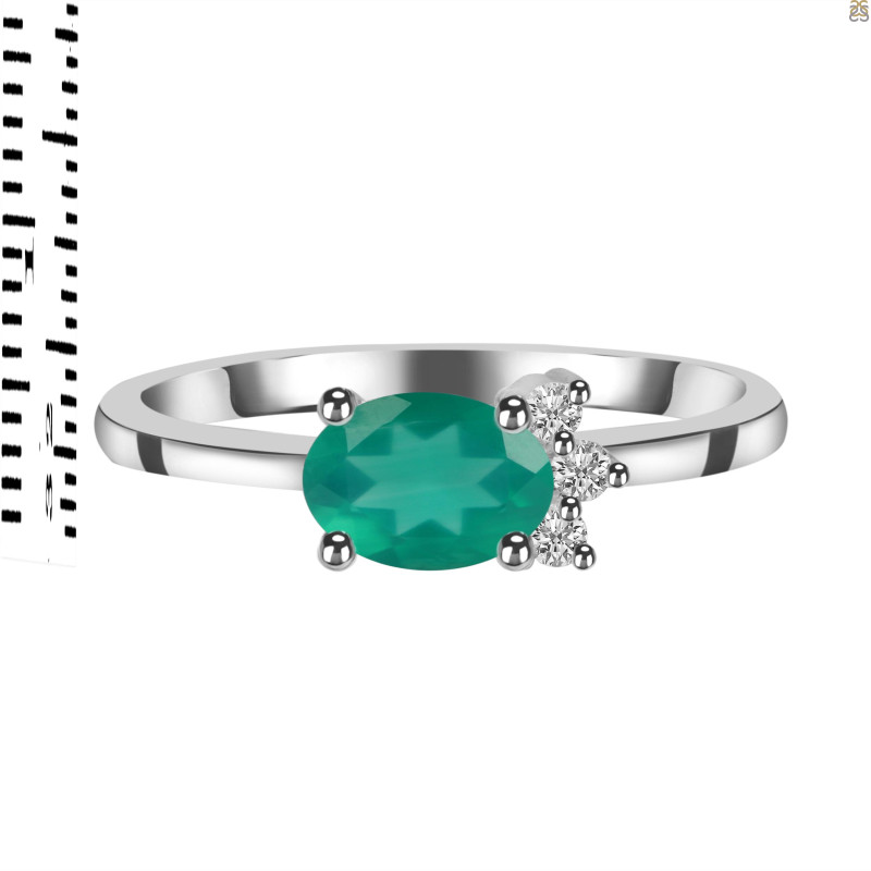 Green Onyx & White Topaz Ring GRO-RDR-435.