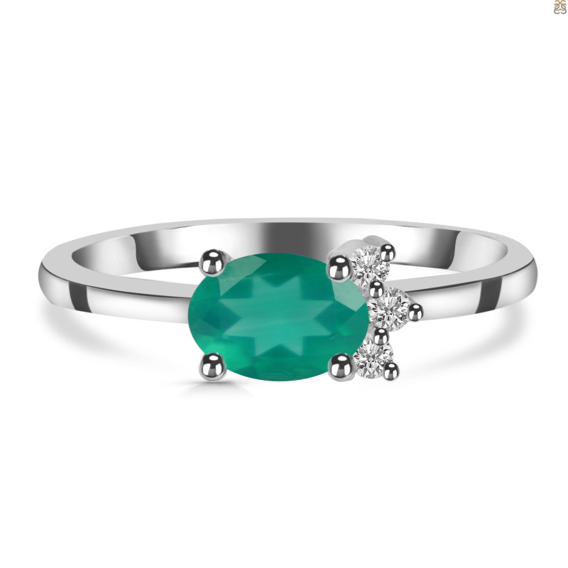 Green Onyx & White Topaz Ring GRO-RDR-435.