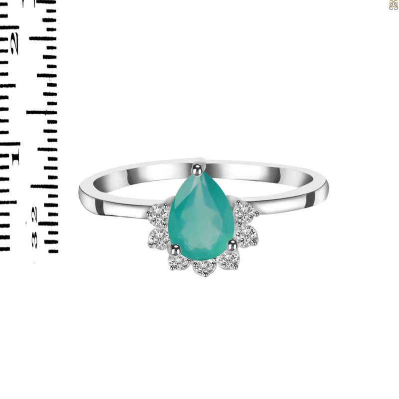 Green Onyx & White Topaz Ring GRO-RDR-436.