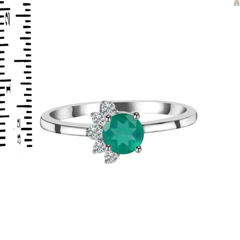 Green Onyx & White Topaz Ring GRO-RDR-437.