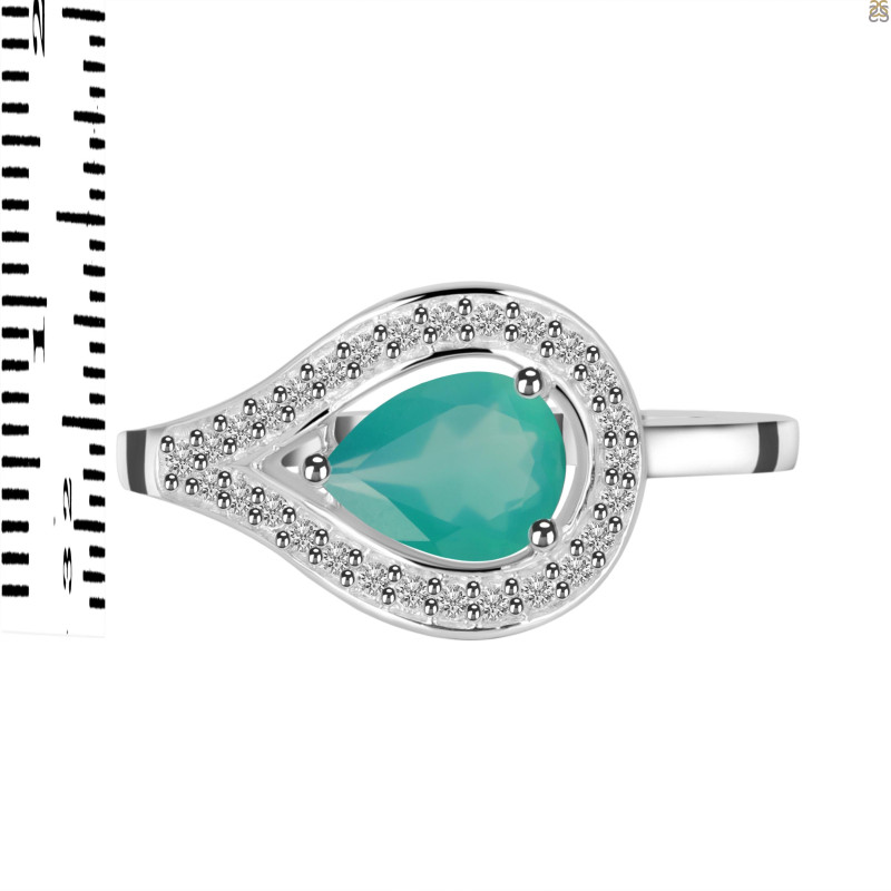 Green Onyx & White Topaz Ring GRO-RDR-438.