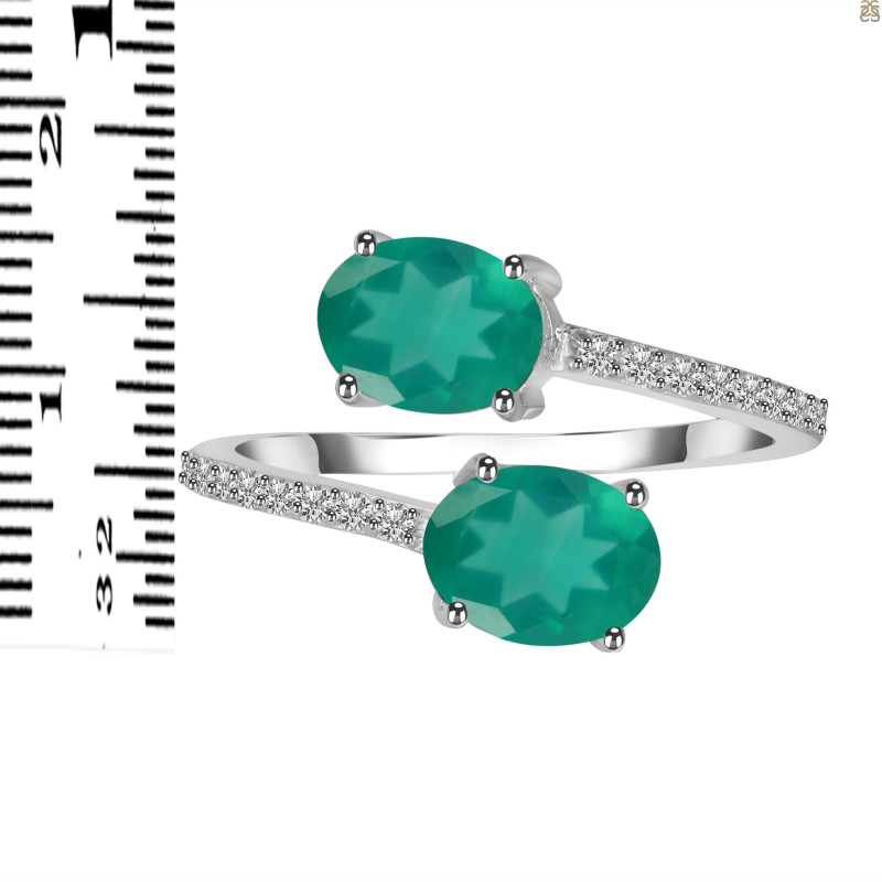 Green Onyx & White Topaz Ring GRO-RDR-440.
