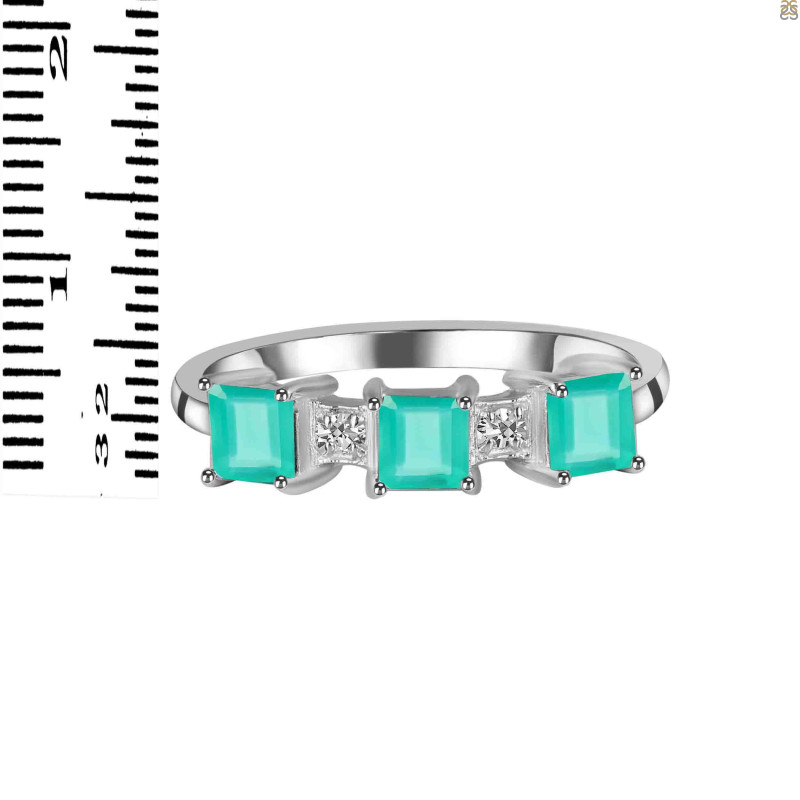 Green Onyx & White Topaz Ring GRO-RDR-443.