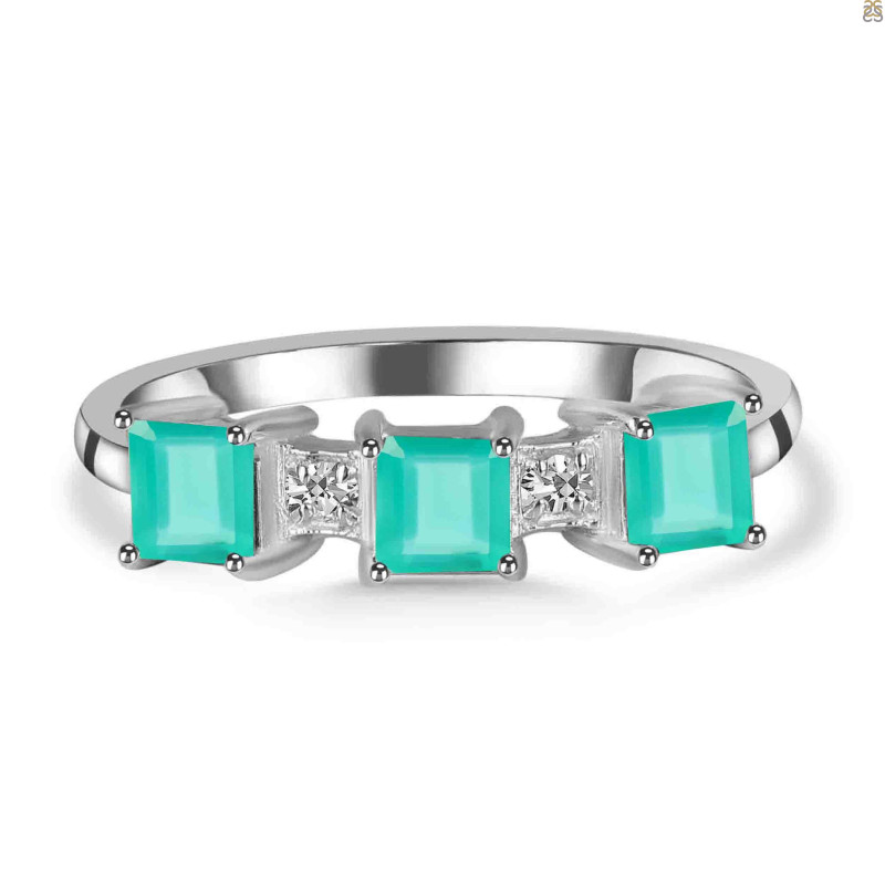 Green Onyx & White Topaz Ring GRO-RDR-443.