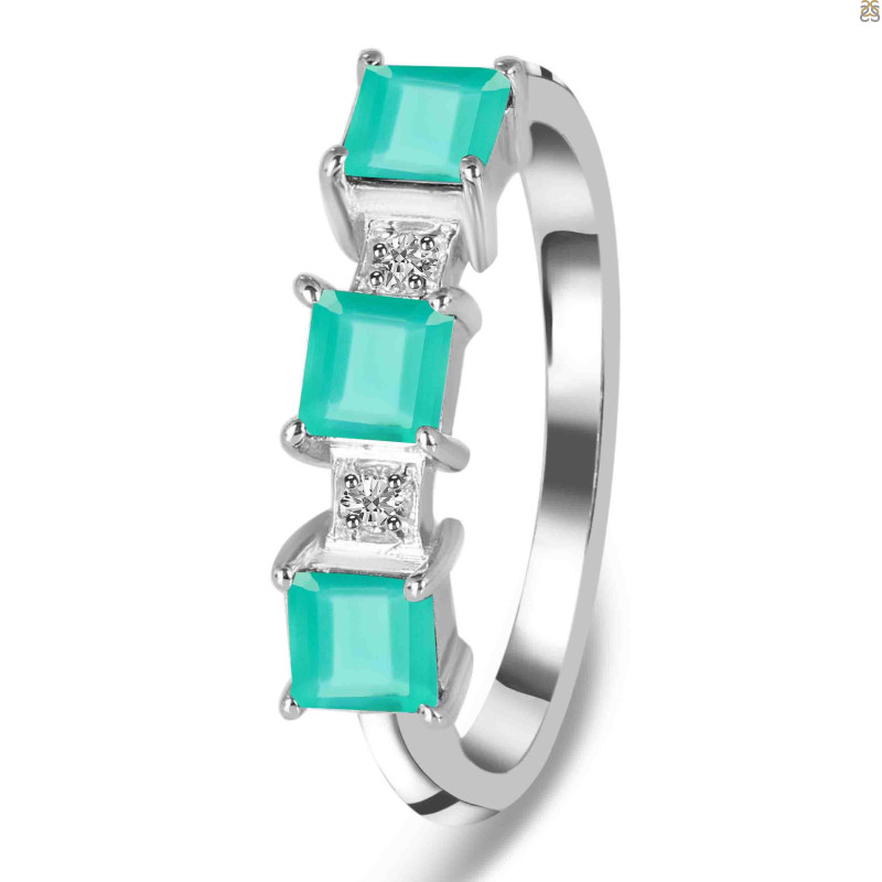 Green Onyx & White Topaz Ring GRO-RDR-443.