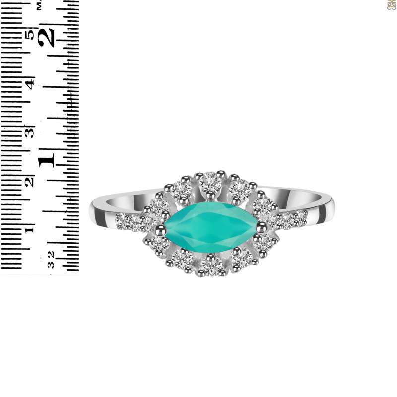 Green Onyx & White Topaz Ring GRO-RDR-446.