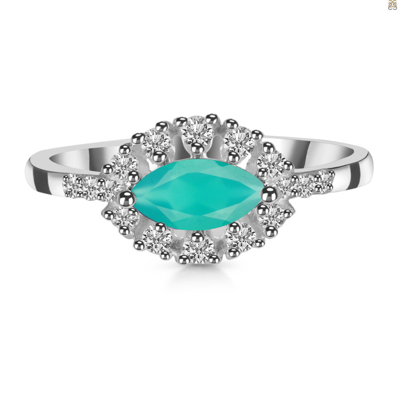 Green Onyx & White Topaz Ring GRO-RDR-446.