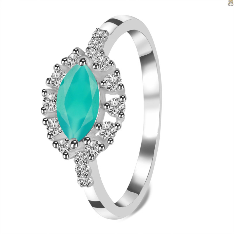 Green Onyx & White Topaz Ring GRO-RDR-446.