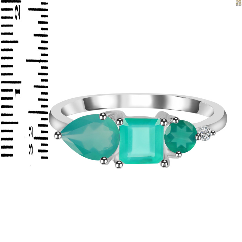 Green Onyx & White Topaz Ring GRO-RDR-455.