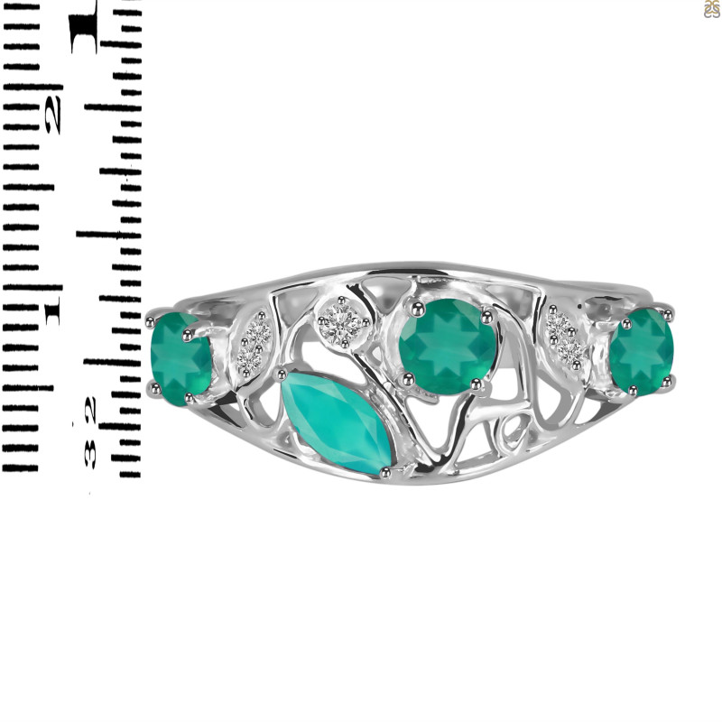 Green Onyx & White Topaz Ring GRO-RDR-459.