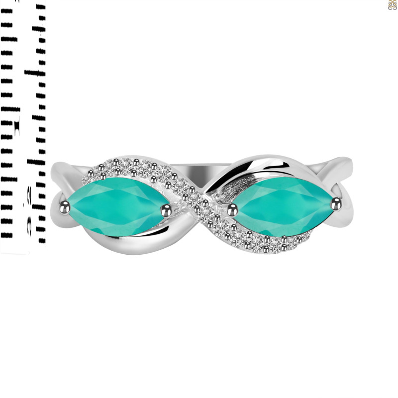 Green Onyx & White Topaz Ring GRO-RDR-461.