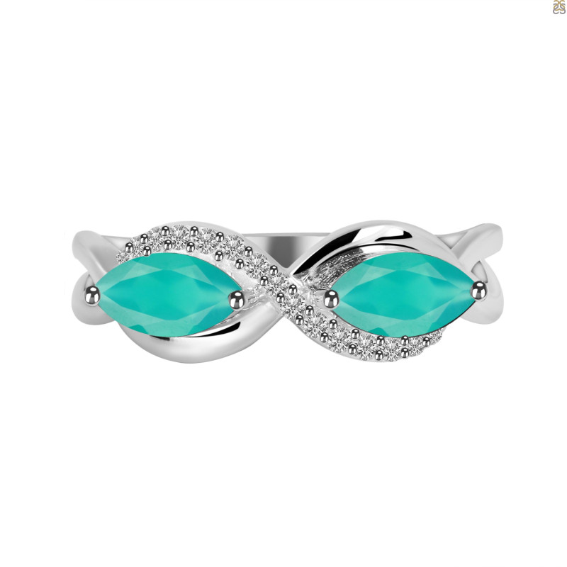 Green Onyx & White Topaz Ring GRO-RDR-461.