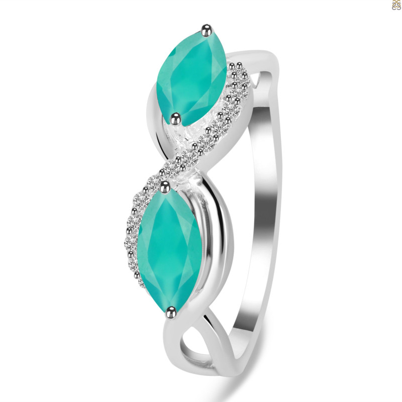 Green Onyx & White Topaz Ring GRO-RDR-461.