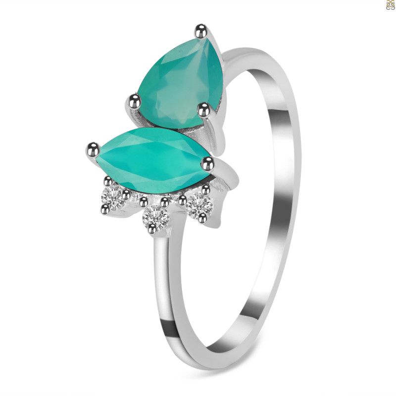 Green Onyx & White Topaz Ring GRO-RDR-464.