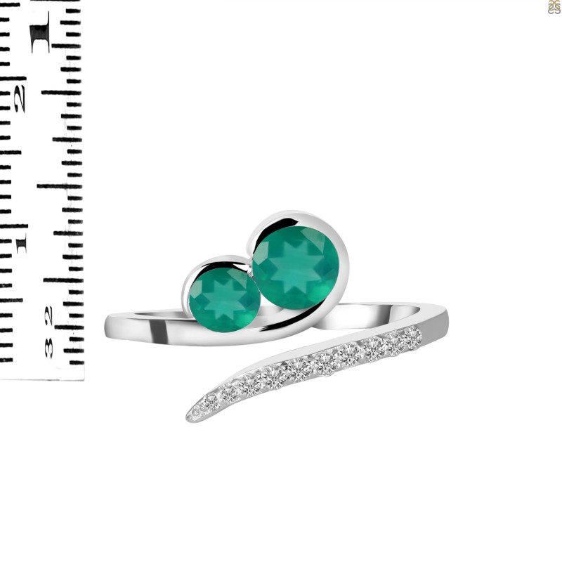 Green Onyx & White Topaz Ring GRO-RDR-470.