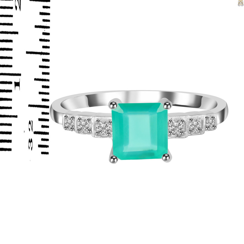 Green Onyx & White Topaz Ring GRO-RDR-472.