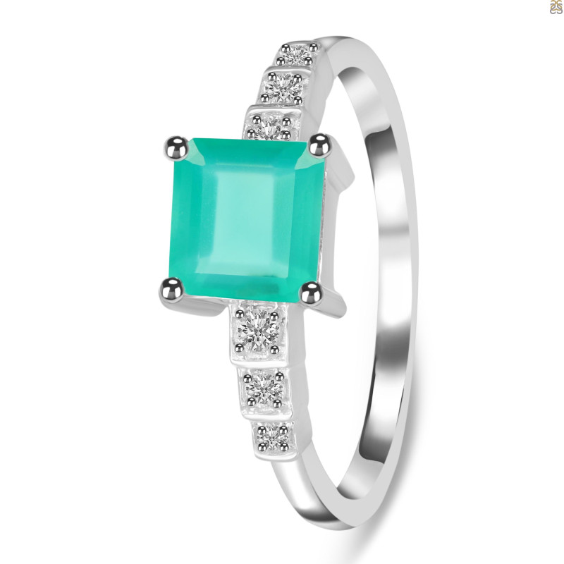 Green Onyx & White Topaz Ring GRO-RDR-472.