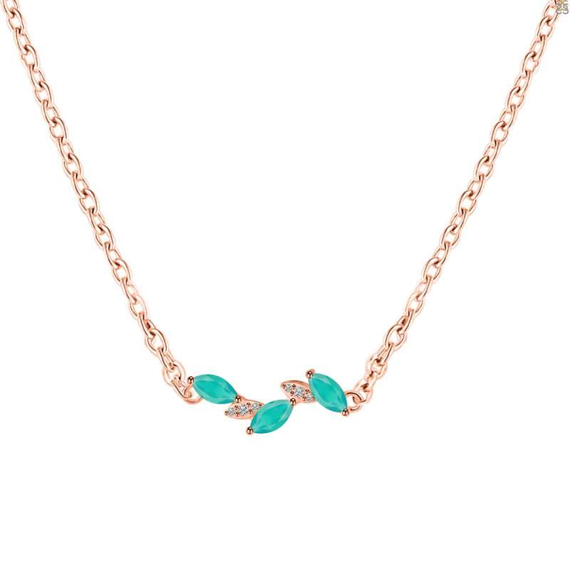 Green Onyx & White Topaz Necklace GRO-RDN-460.