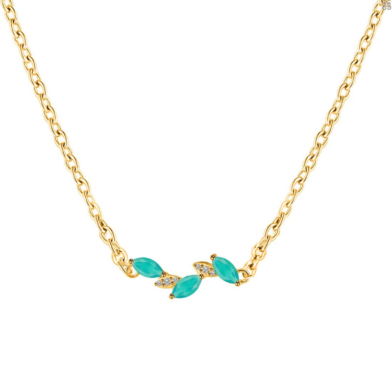 Green Onyx & White Topaz Necklace GRO-RDN-460.