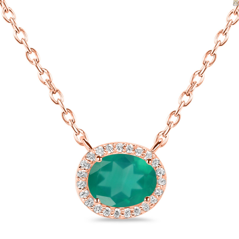 Green Onyx & White Topaz Necklace GRO-RN-85.