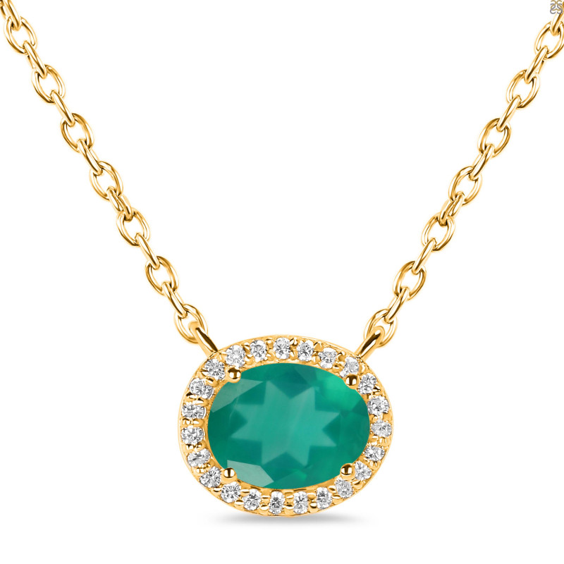 Green Onyx & White Topaz Necklace GRO-RN-85.