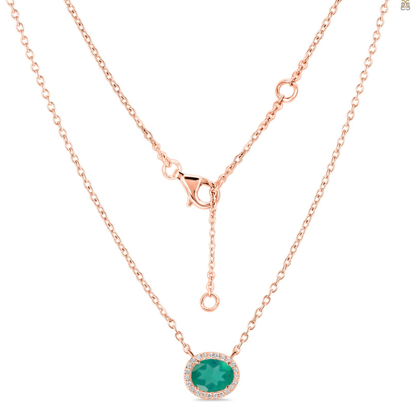 Green Onyx & White Topaz Necklace GRO-RN-85.