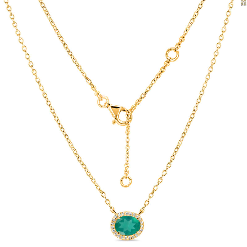 Green Onyx & White Topaz Necklace GRO-RN-85.