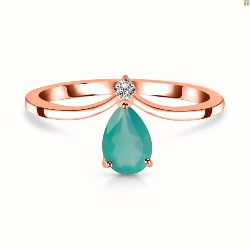 Green Onyx & White Topaz Ring GRO-RR-374.