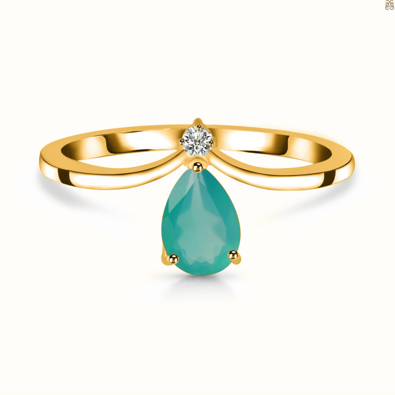 Green Onyx & White Topaz Ring GRO-RR-374.