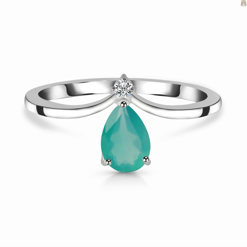 Green Onyx & White Topaz Ring GRO-RR-374.