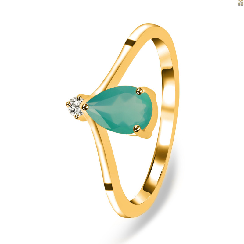 Green Onyx & White Topaz Ring GRO-RR-374.