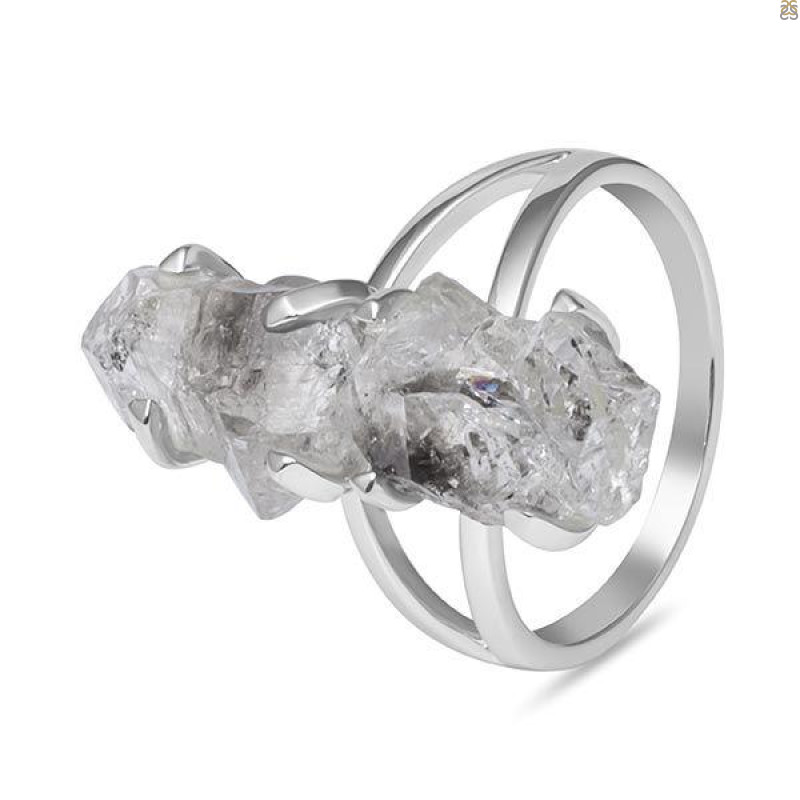 Petroleum Herkimer Diamond Rough Ring-R-Size-8 HDP-2-192
