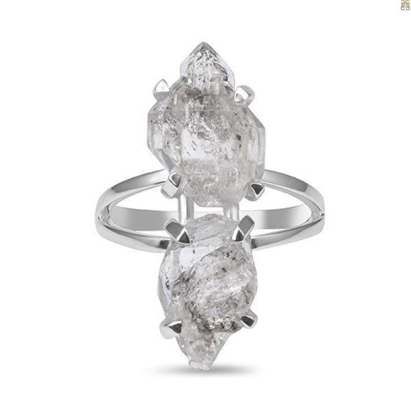 Petroleum Herkimer Diamond Rough Ring-R-Size-8 HDP-2-196