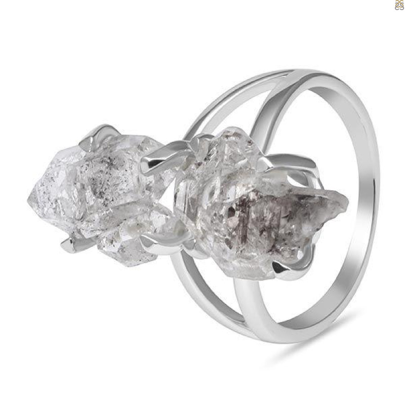 Petroleum Herkimer Diamond Rough Ring-R-Size-8 HDP-2-200
