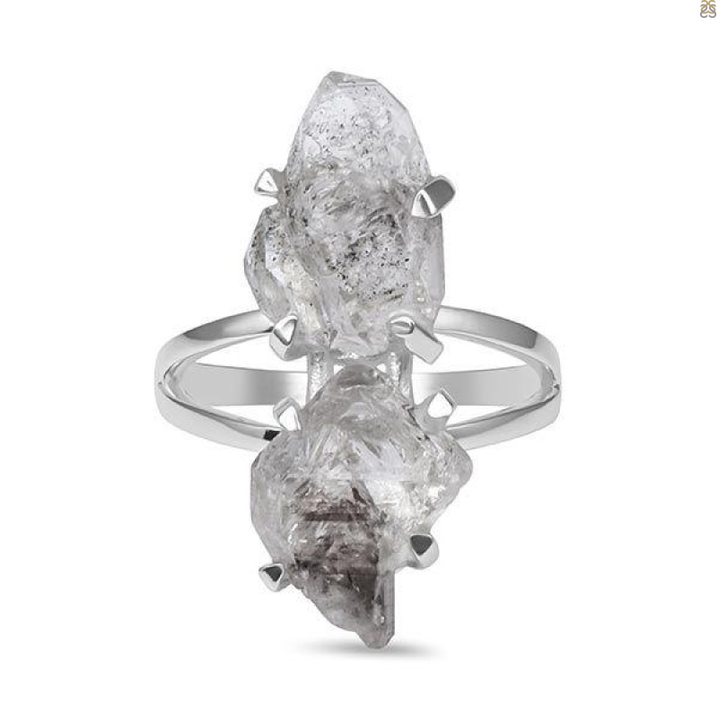 Petroleum Herkimer Diamond Rough Ring-R-Size-8 HDP-2-200