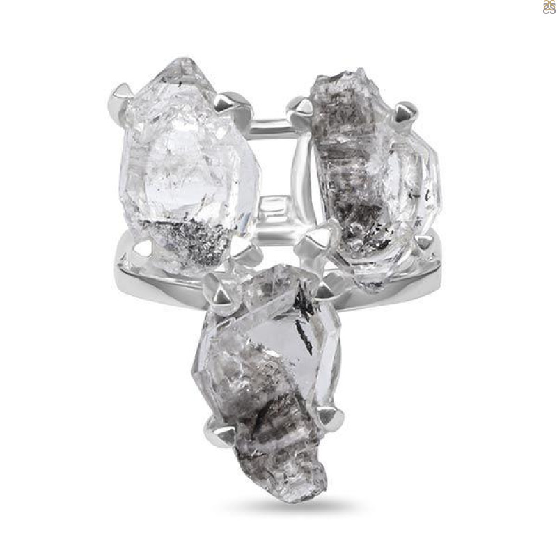 Petroleum Herkimer Diamond Rough Ring-R-Size-6 HDP-2-220