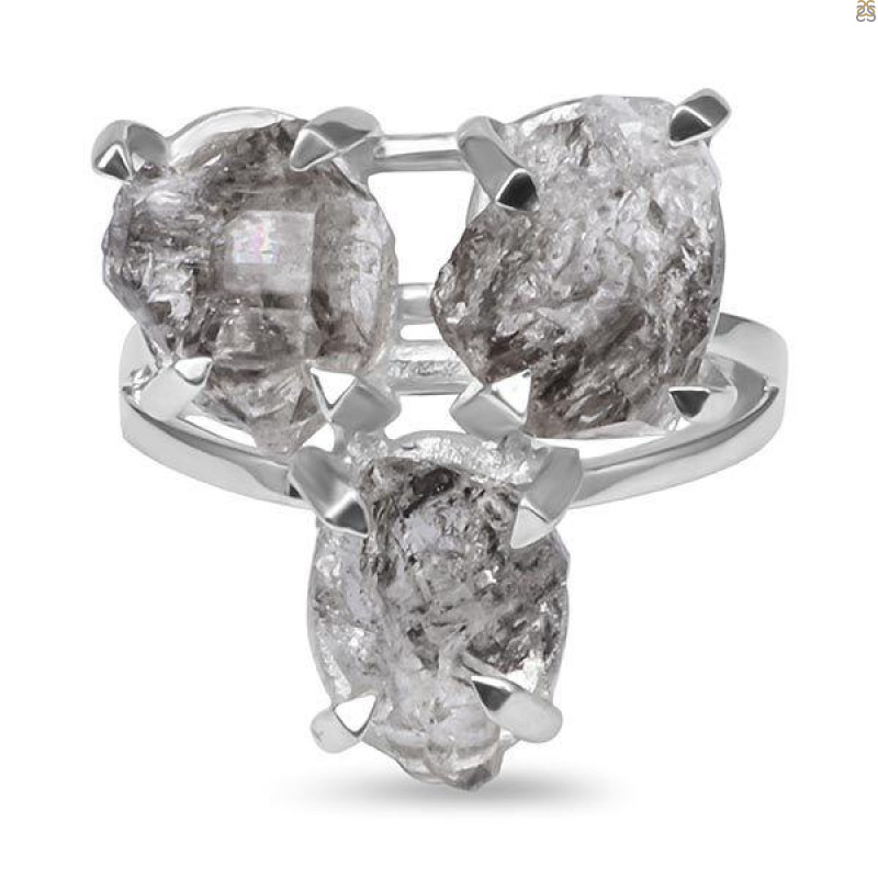 Petroleum Herkimer Diamond Rough Ring-R-Size-6 HDP-2-222