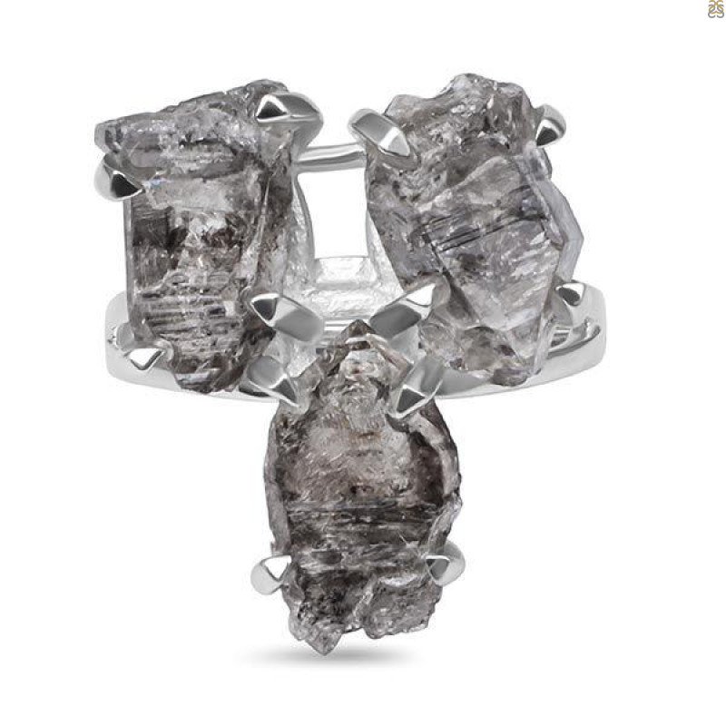 Petroleum Herkimer Diamond Rough Ring-R-Size-8 HDP-2-229
