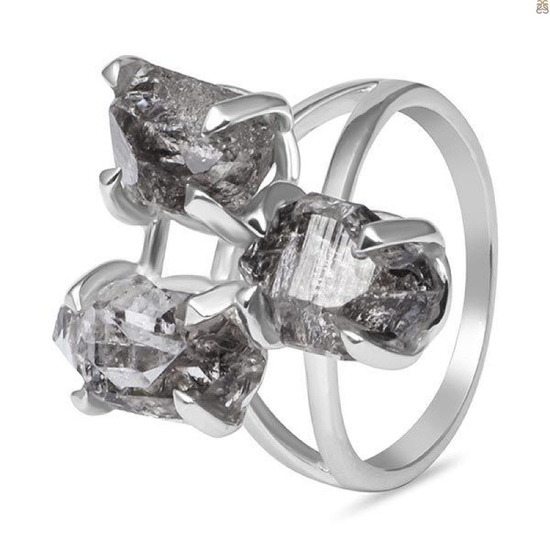 Petroleum Herkimer Diamond Rough Ring-R-Size-8 HDP-2-232