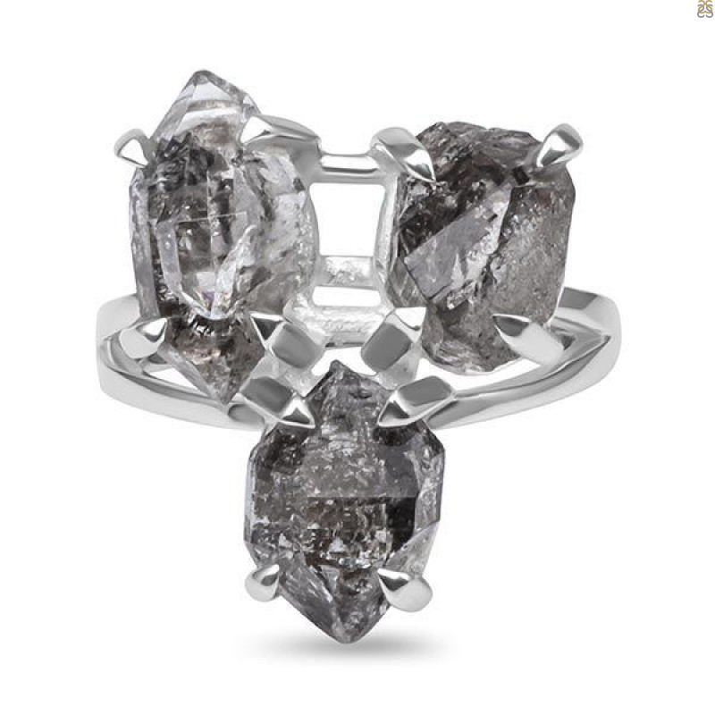 Petroleum Herkimer Diamond Rough Ring-R-Size-8 HDP-2-232