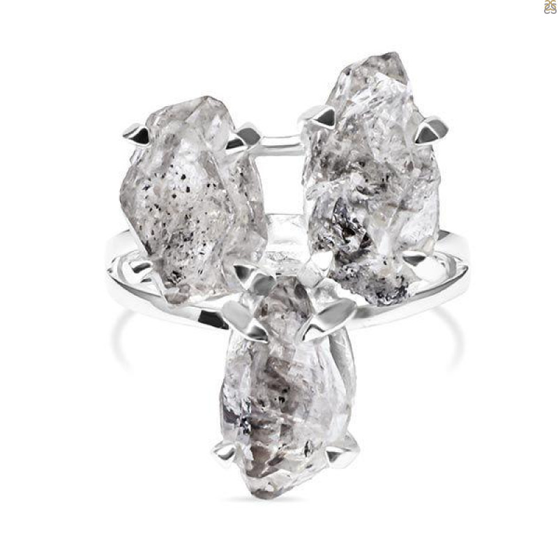 Petroleum Herkimer Diamond Rough Ring-R-Size-8 HDP-2-238