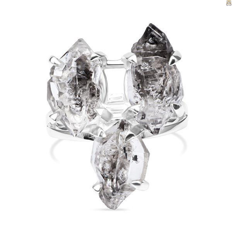 Petroleum Herkimer Diamond Rough Ring-R-Size-7 HDP-2-240