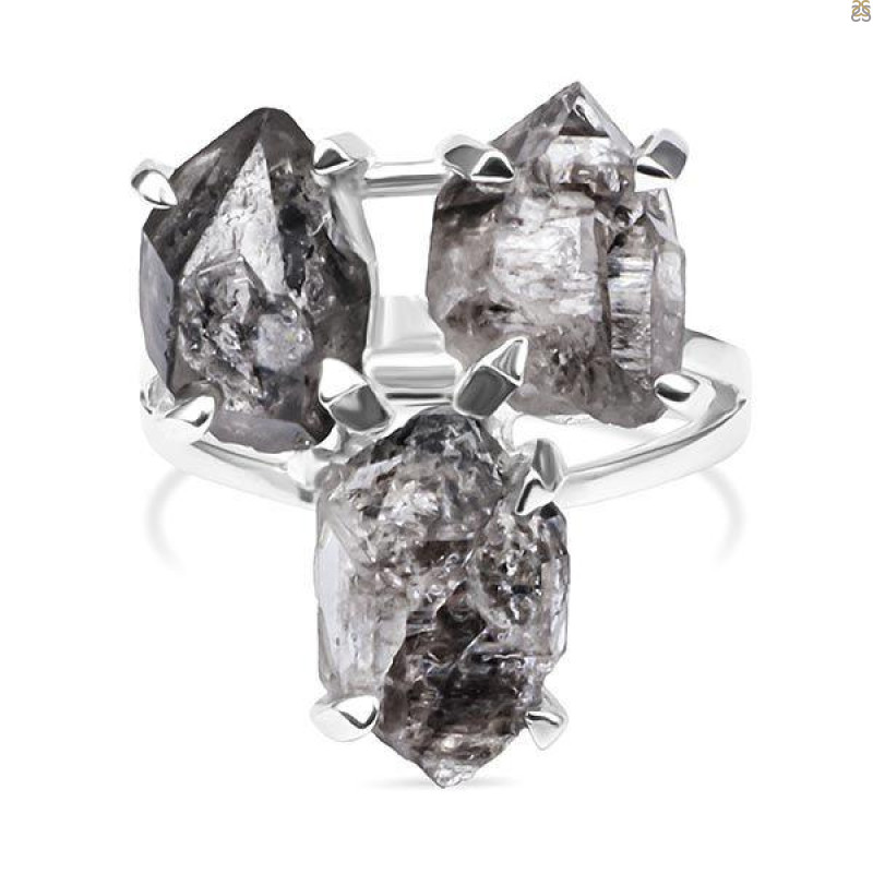 Petroleum Herkimer Diamond Rough Ring-R-Size-7 HDP-2-241