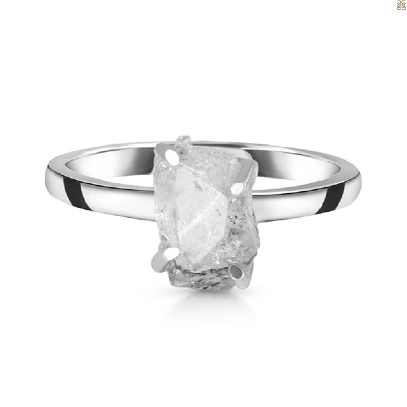Petroleum Herkimer Diamond Rough Ring-Size-10 HDP-2-320