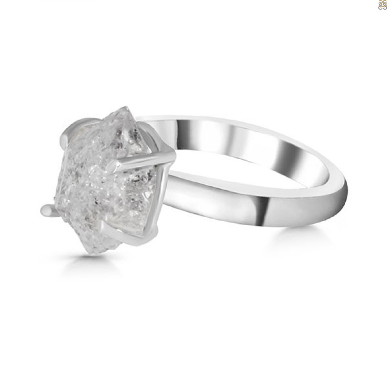 Petroleum Herkimer Diamond Rough Ring-R-Size-8 HDP-2-322
