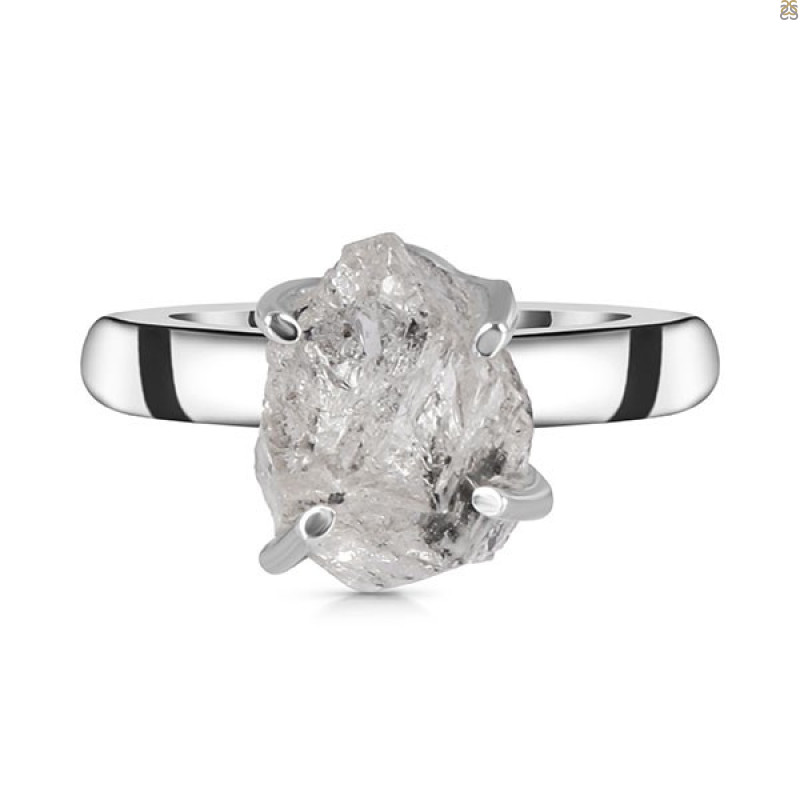 Petroleum Herkimer Diamond Rough Ring-R-Size-8 HDP-2-337