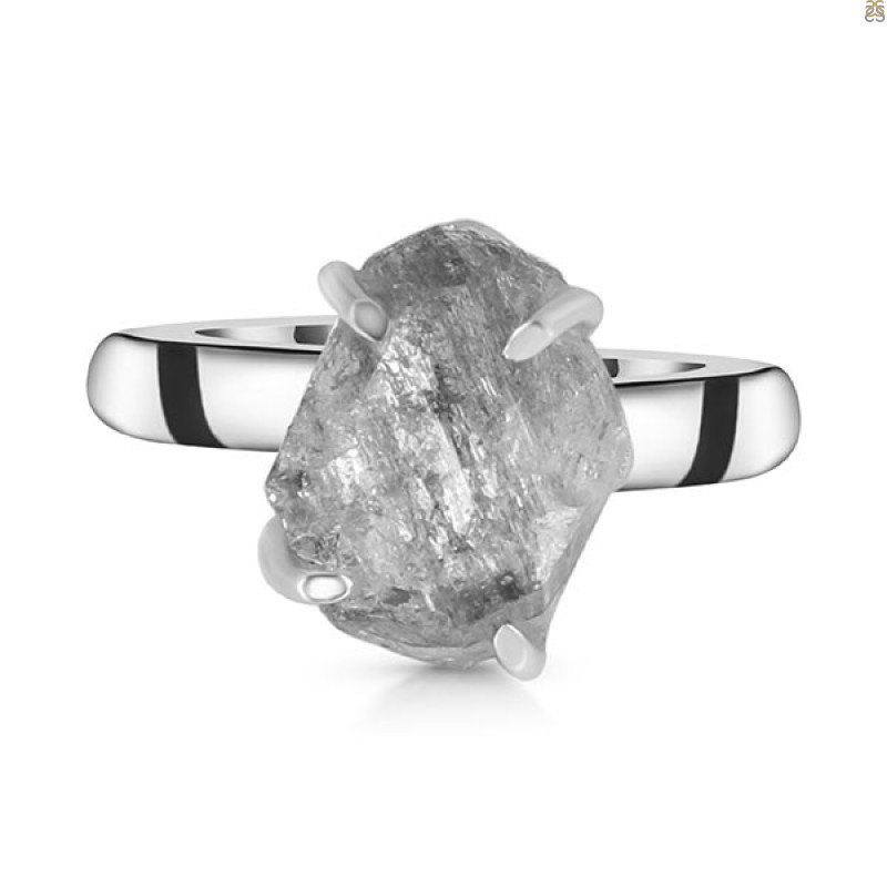 Petroleum Herkimer Diamond Rough Ring-R-Size-8 HDP-2-343