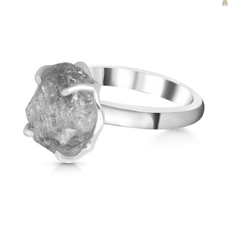 Petroleum Herkimer Diamond Rough Ring-R-Size-8 HDP-2-343