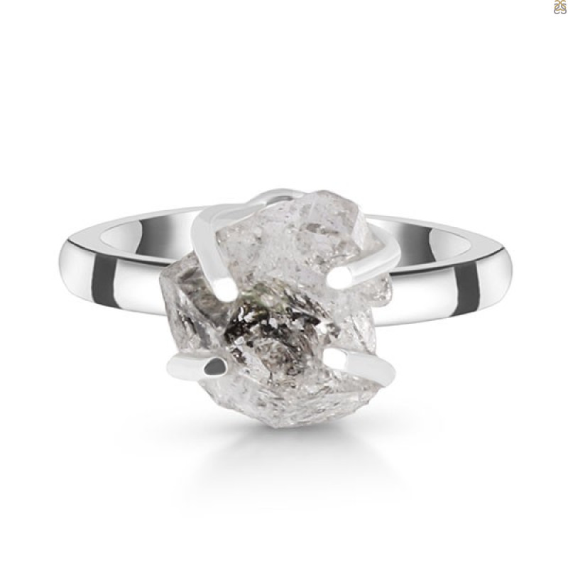 Petroleum Herkimer Diamond Rough Ring-R-Size-8 HDP-2-365
